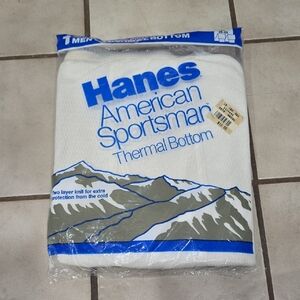 Hanes White Thermal Bottom